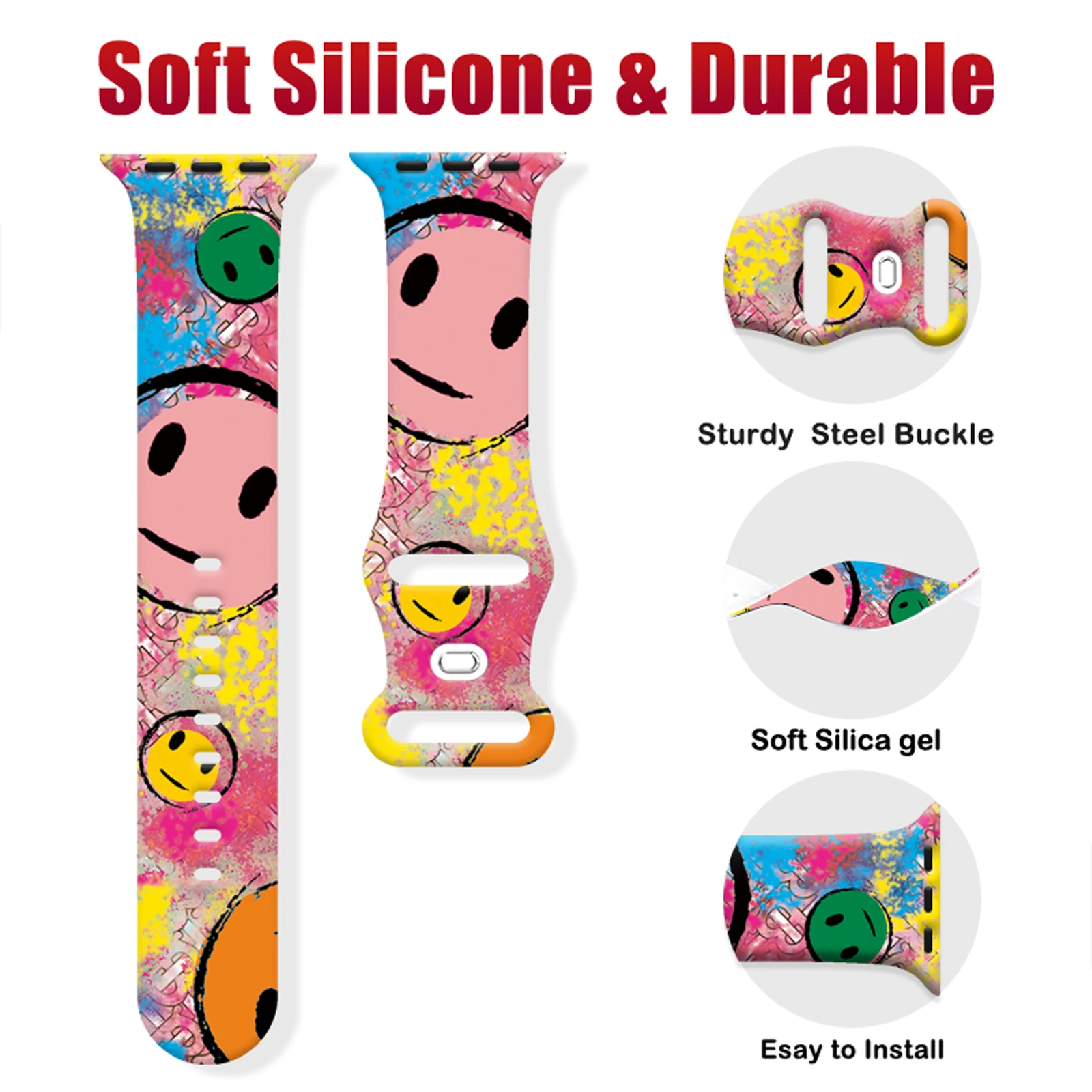 Tali silikon seri Tie-Dye, gelang silikon untuk jam tangan Apple 9 8 7 SE 6 tali gelang yang dapat diganti untuk iWatch 45mm 44mm 42mm 41mm