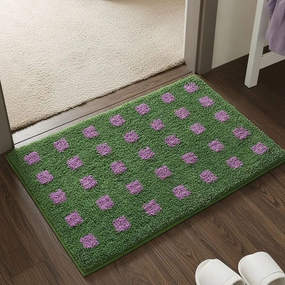 Easy To Clean Soft Striped Tufting Rug Anti-slip Base Thickened Small Carpet Water-absorbent Rectangular Bathroom Mat Kitchen