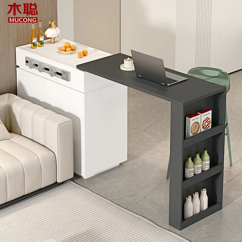 Modern simple pull-out bar counter partition dining side cabinet sofa side cabinet island storage living room home