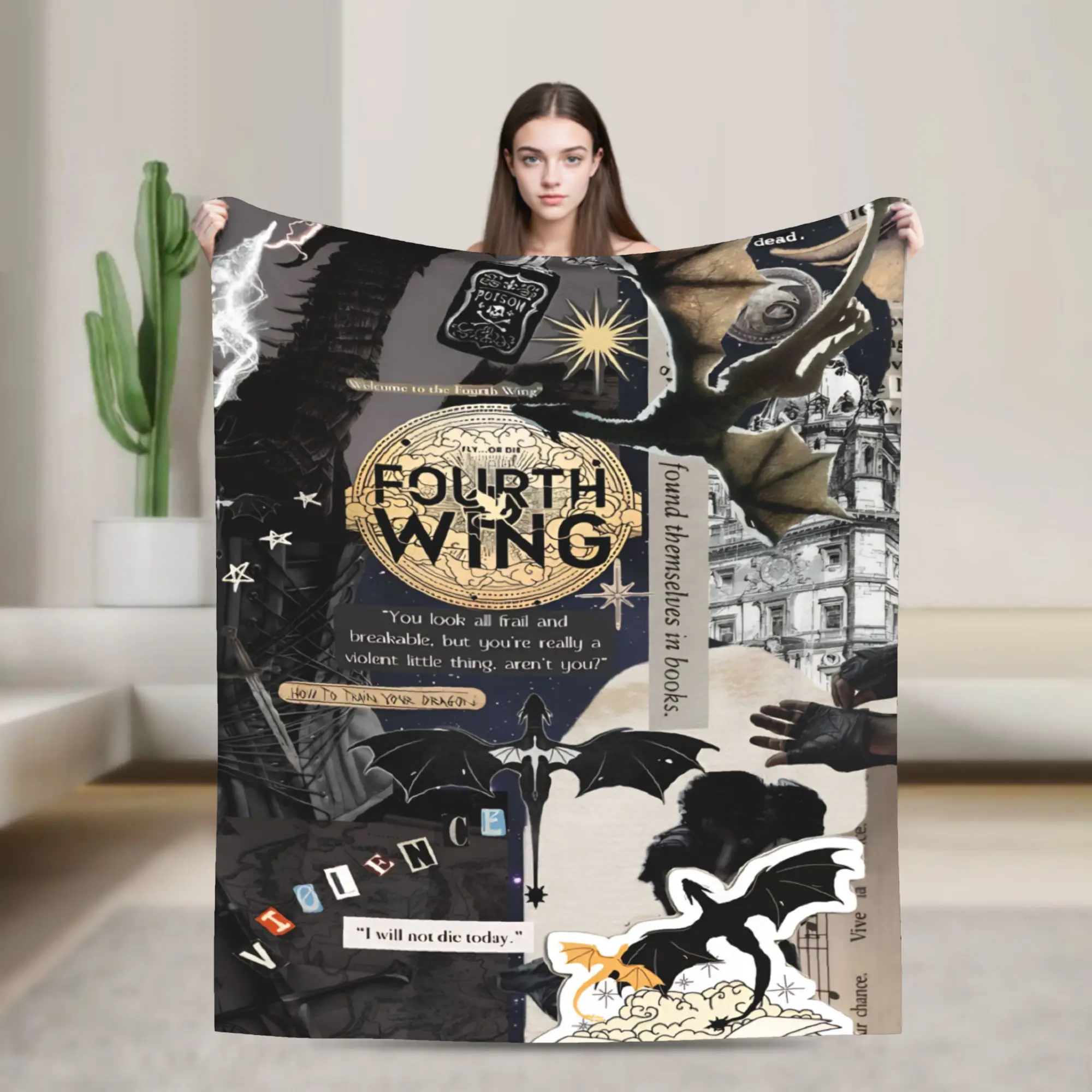 Funny F-Fourth W-Wing Dragon Blankets Lightweight Thin Flannel  Relax Throw Blankets Machine Washable