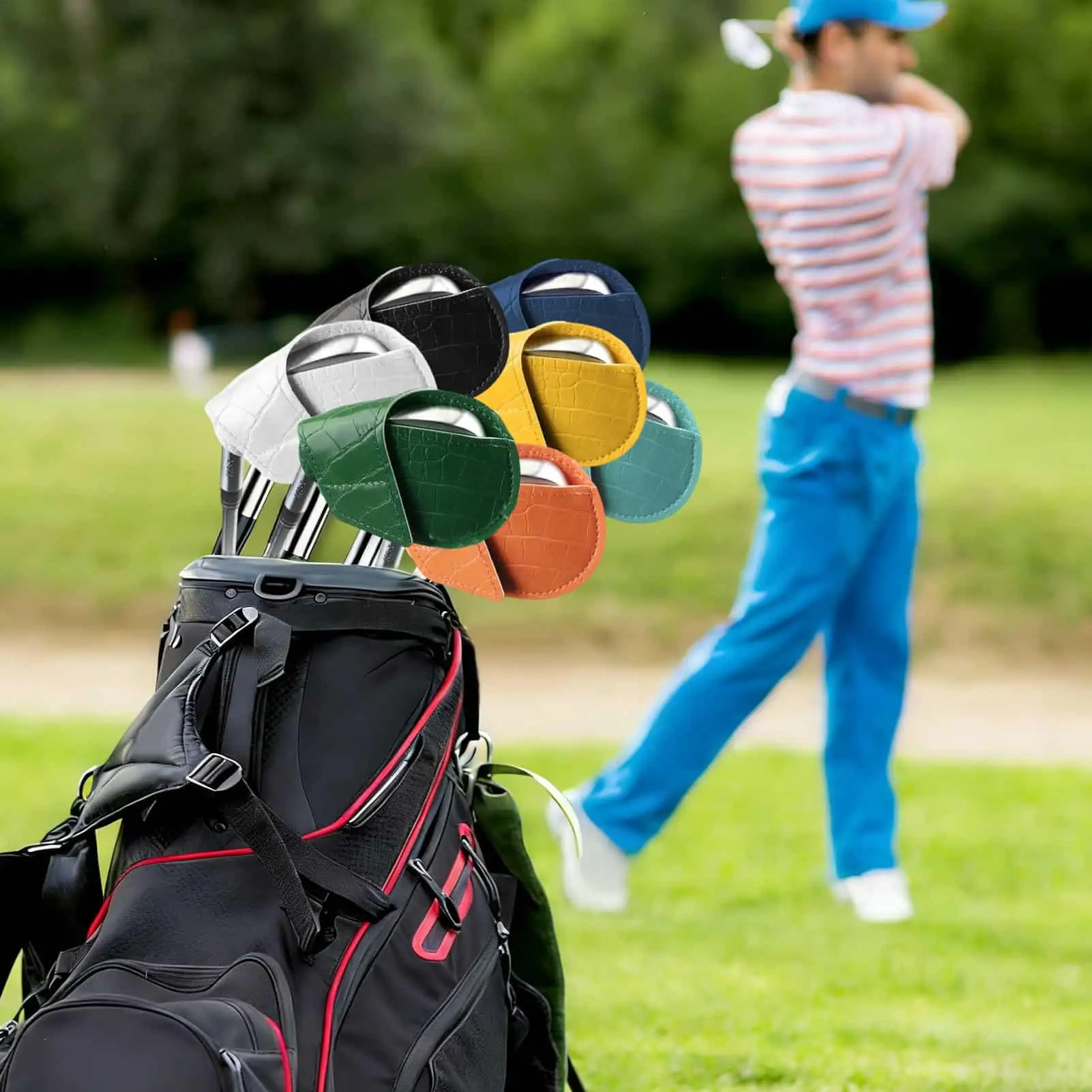 

Чехлы на железные чехлы для гольфа из искусственной кожи с защитой от царапин, железные чехлы на голову для легкой идентификации, мужчин и женщин, игроков в гольф в помещении