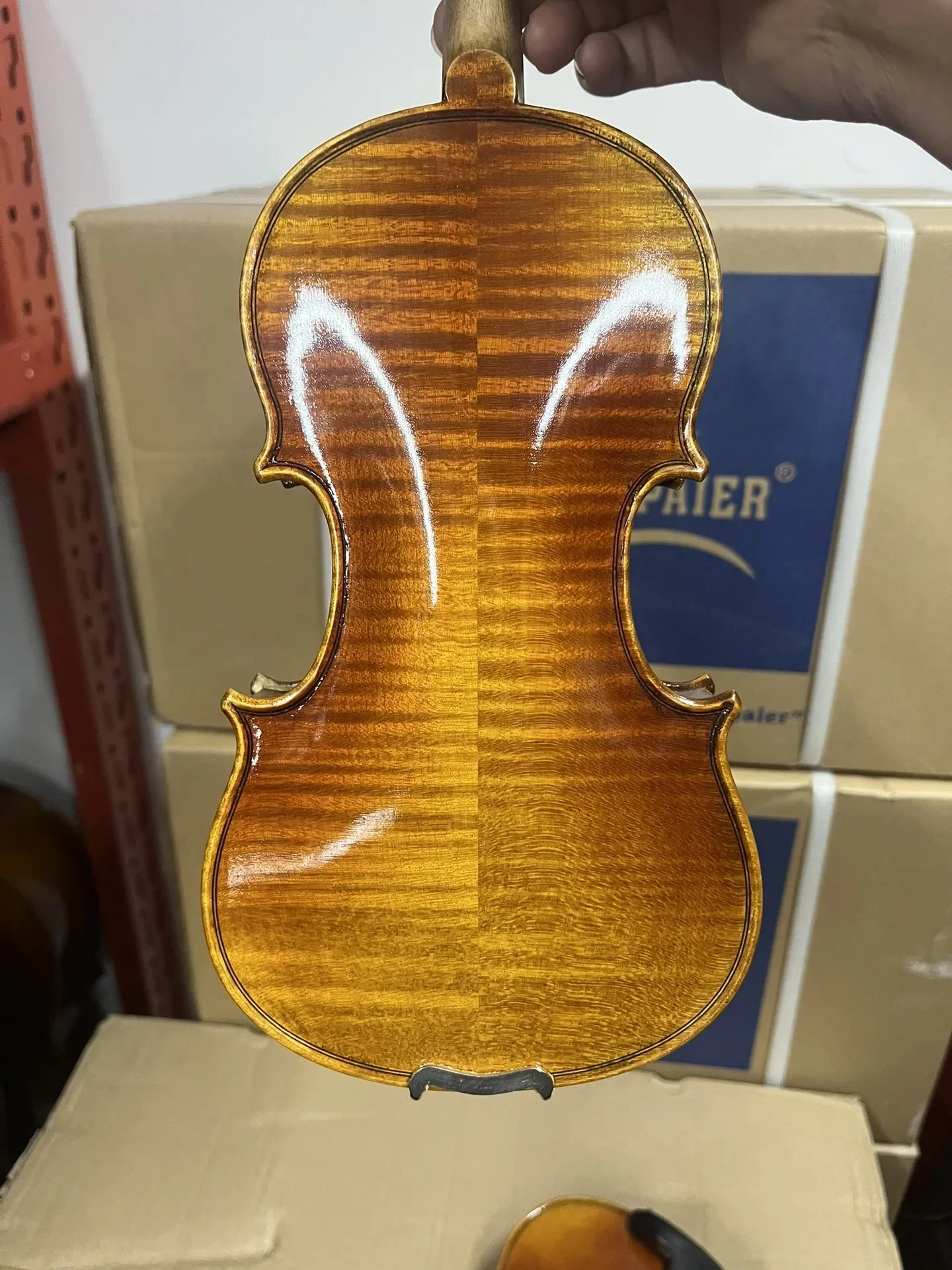 كمان ستراديفاري مصنوع يدويًا للأطفال 1/2 1/4 1/8 لوحة شجرة التنوب ، لوحة خلفية من خشب القيقب مجموعة فيولينو آلة موسيقية مع صندوق صلب