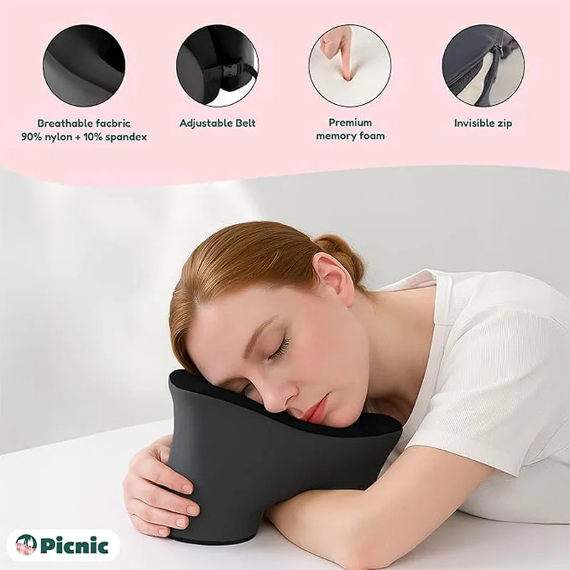 Memory Foam U‑Shape Neck Pillow Travel Airplane Sleeping Pillow Soft Cervical Head Neck Support Pillow For Car Office Nap Rest view 6