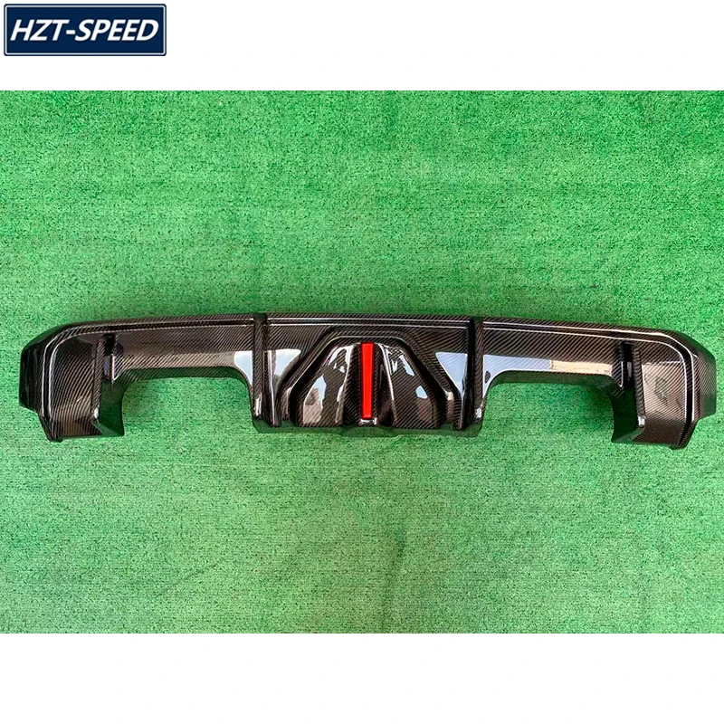 Dry Carbon Fiber Material Rear Bumper Diffuser Lip With Led Light For BMW M3 G80 M4 G82 G83 Tuning 2021 Up