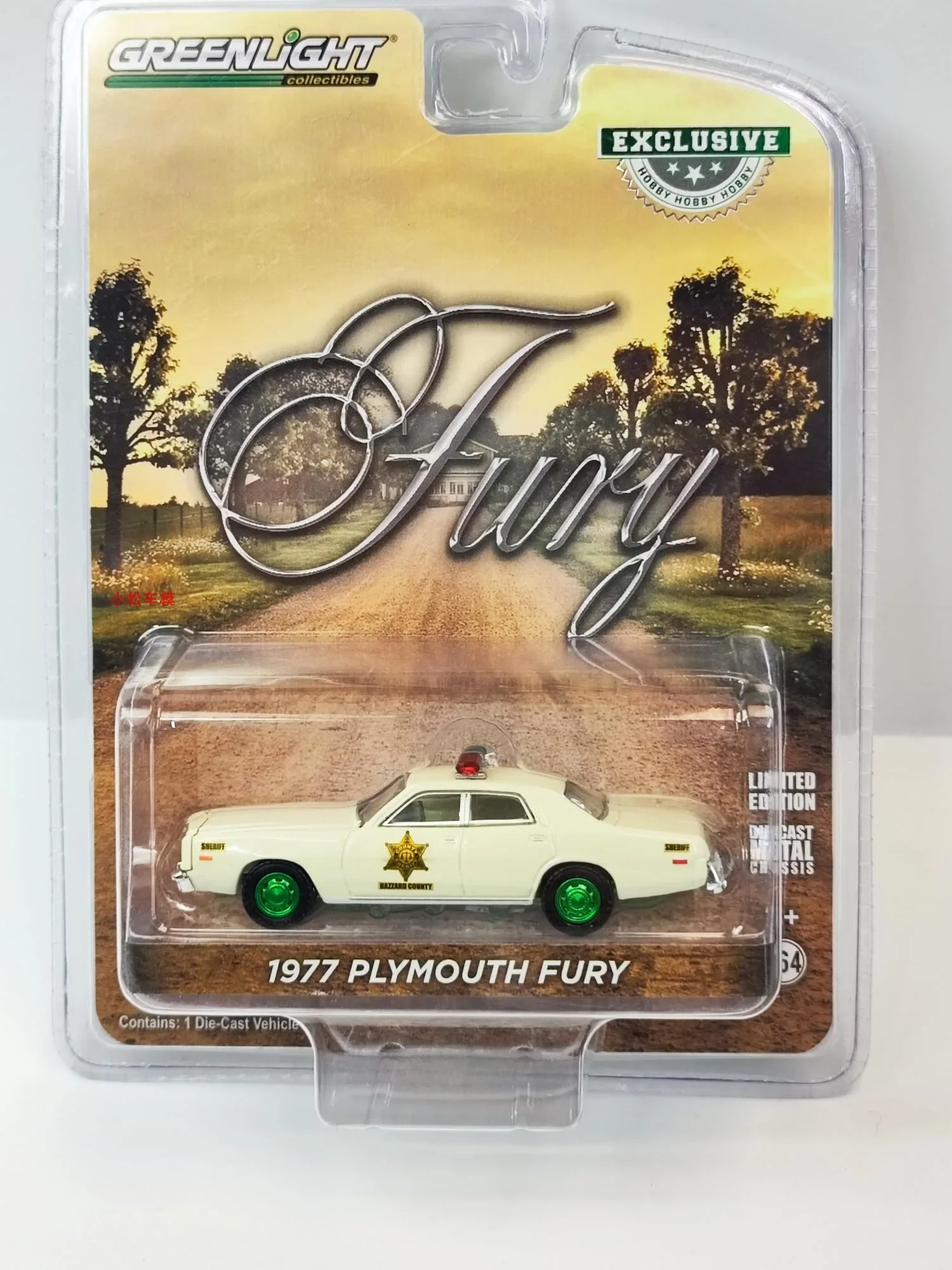 

1:64 1977 Plymouth Fury Police Car Green Edition Diecast Metal Alloy Model Car Toys For Gift Collection