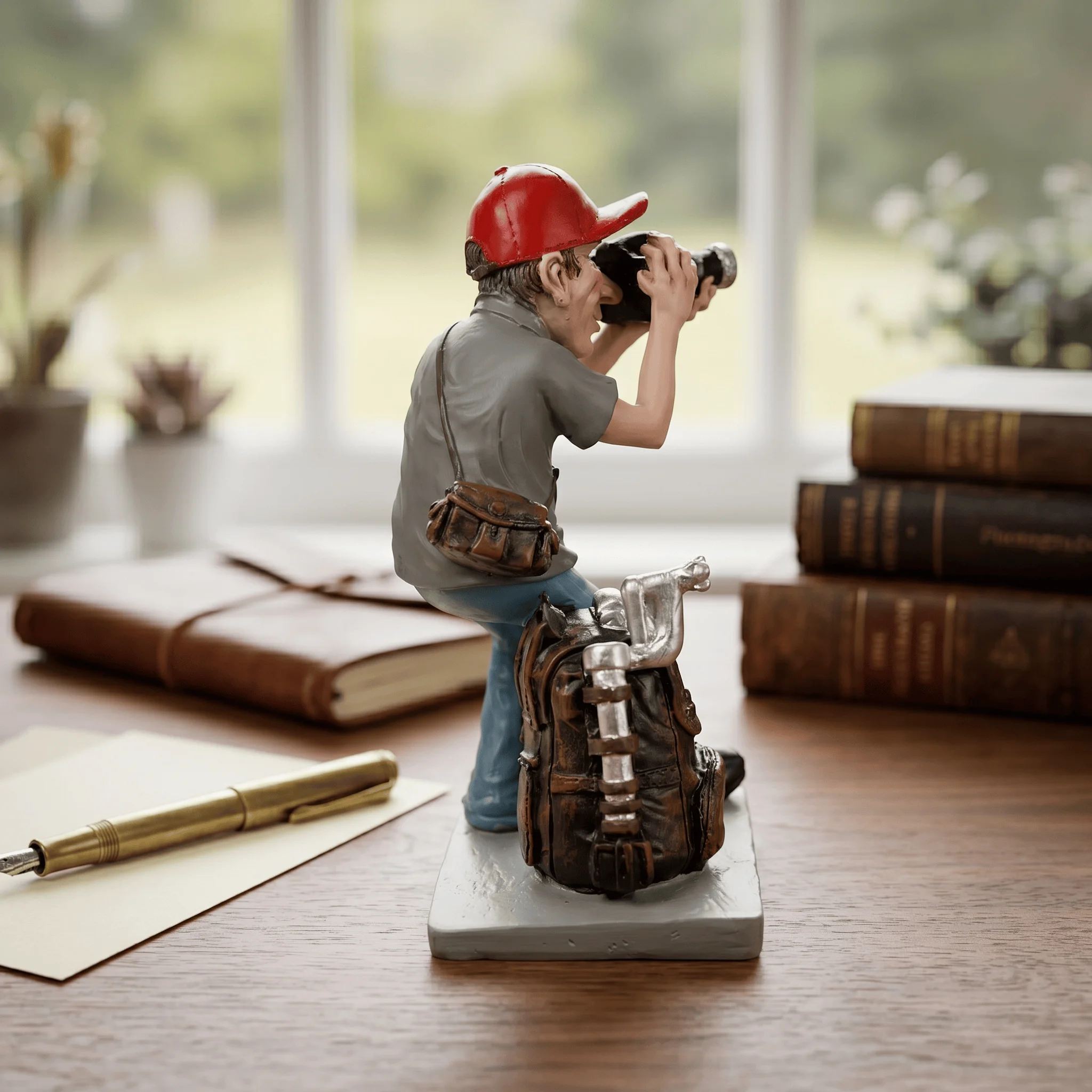 Resin Photographer Decorative Figurine with Camera And Bag Statue Creative Home Office Living Room Study Desktop Decoration Uniq
