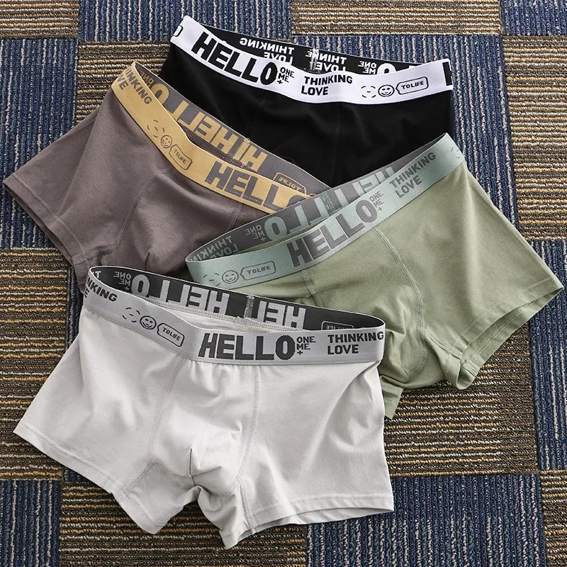 Multi-color Optional Men\'s Underwear Men\'s Boxers Pure Cotton Young Students Personality Breathable Boxer Shorts