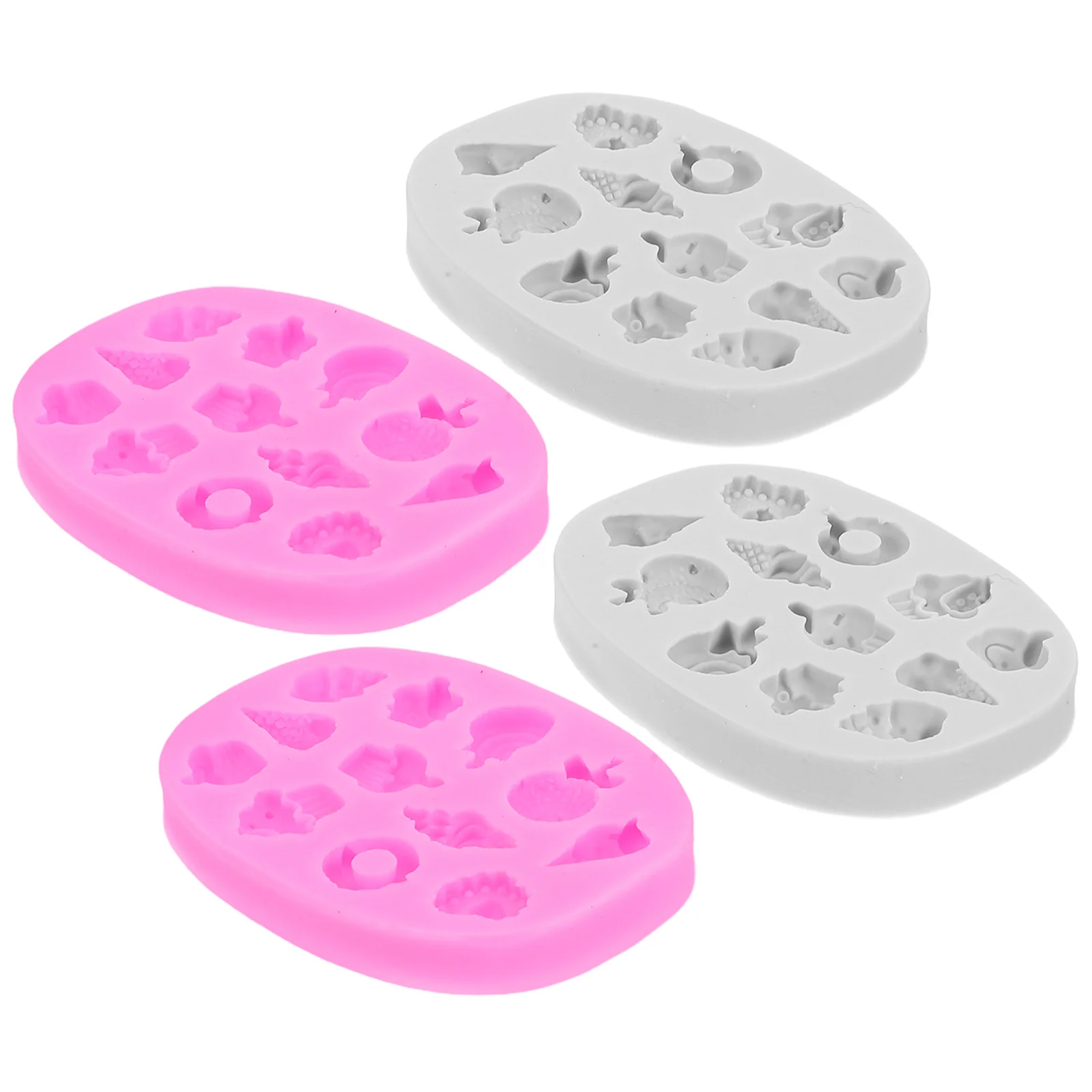 

4pcs Silicone Ice Cream Cake Mold Food Grade Nonstick Baking Molds For Chocolate Fondant Cupcake Decor Reusable Dessert Tray