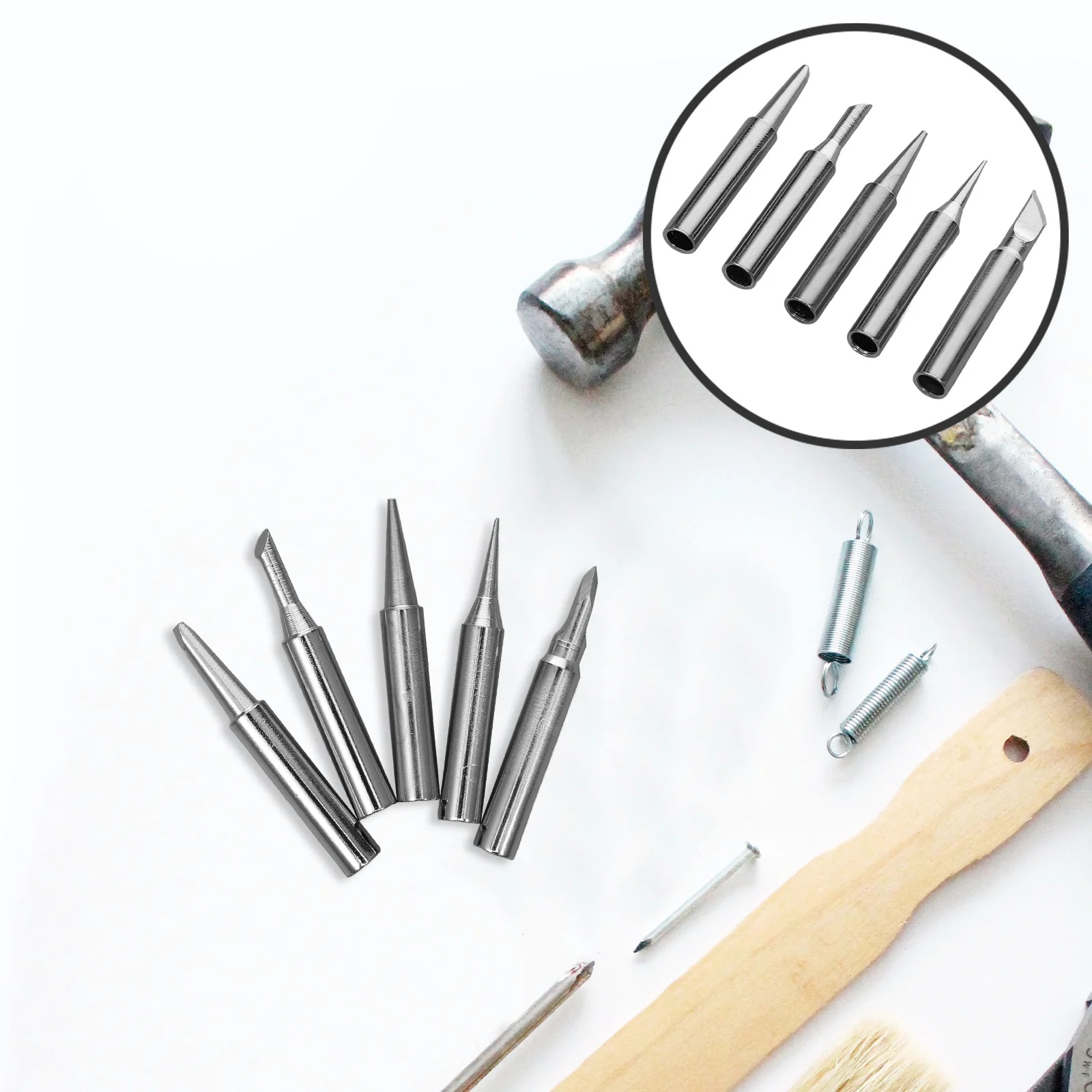 

5pcs Iron Replacement Kit Quick Heating Multi-Functional Welding Tips Durable Accessories Tool For Delicate Work Replacement