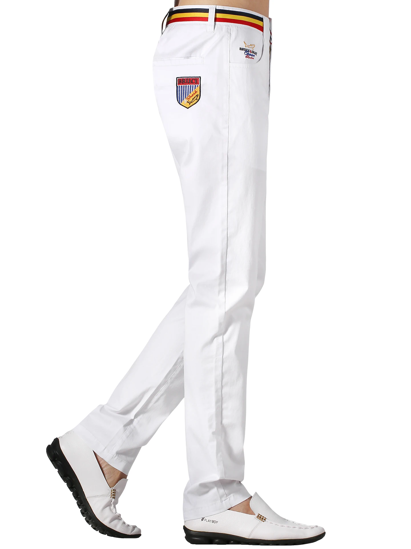 

Summer Casual Loose Straight Leg Thin Men's Pants Bruce And ark Faion Brand Large Size Comfortable Breathable Embroidered...