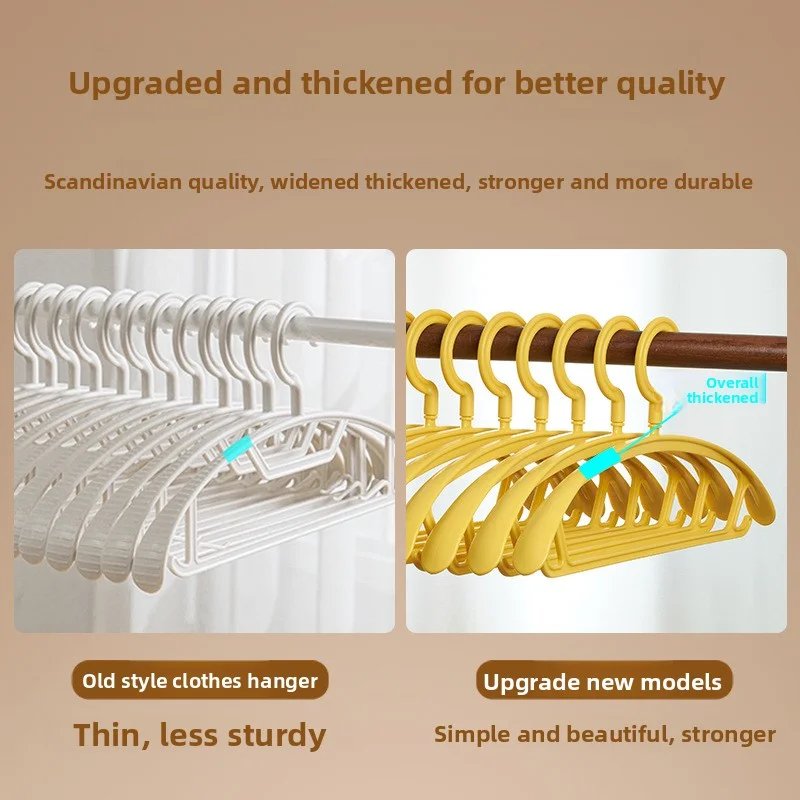 YM شماعات سميكة غير قابلة للانزلاق مع زوايا مكافحة الكتف رف الملابس المنزلية الكتف خالية من البلاستيك معلقة يدعم الملابس #4