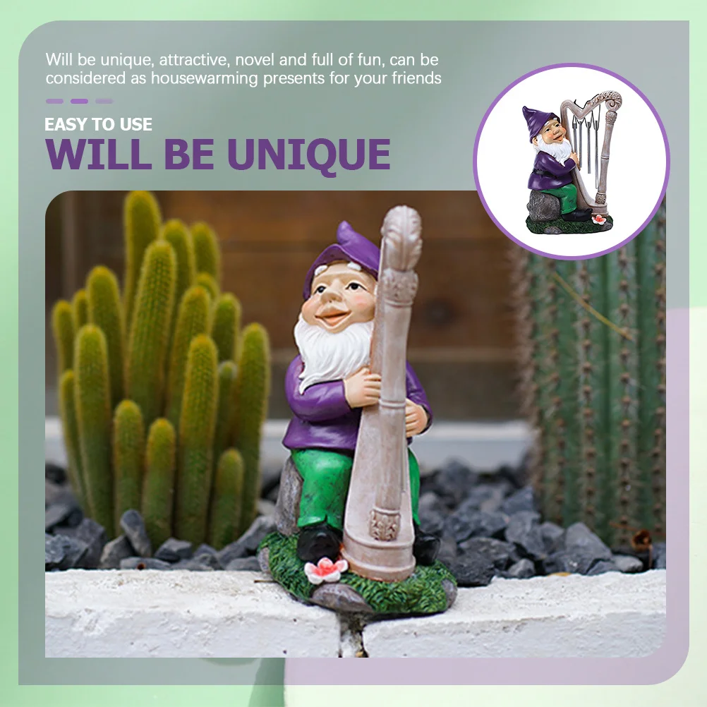 

Garden Gnome Wind Chimes Resin Outdoor Indoor Garden Decor Durable Lovely Yard Ornaments for Home Gnome Wind Chimes