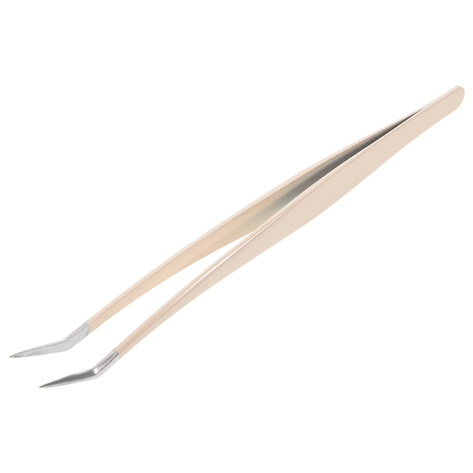 Precision Eyelash Tweezers Bent Tip Multi-Functional Makeup Tool for False Lashes Double Eyelid Sticker Application Portable