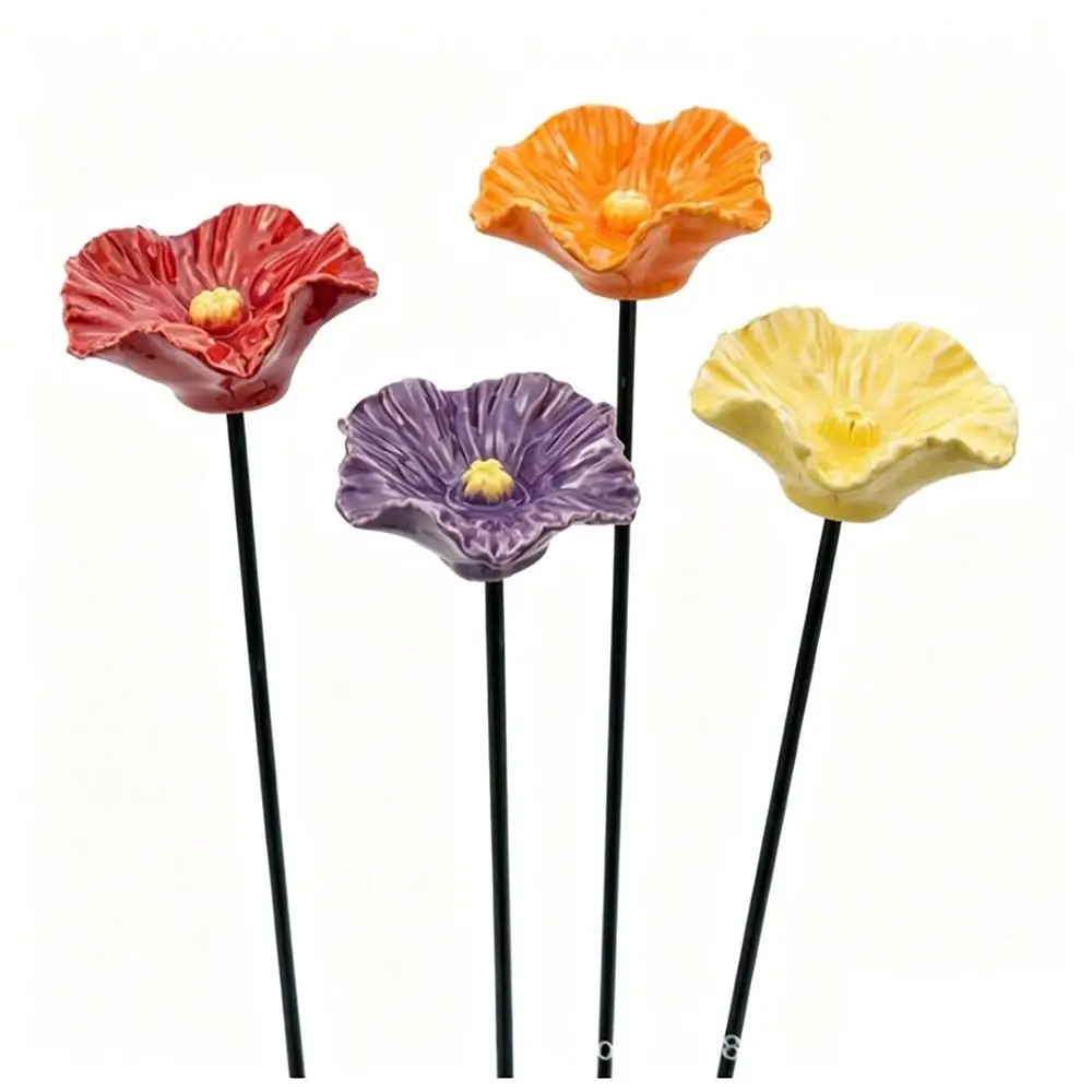Creative Portable Bee Water Feeder Resin Flower Drinking Fountain Holder Bird Waterer Bird Bath Stand Bird Supplies