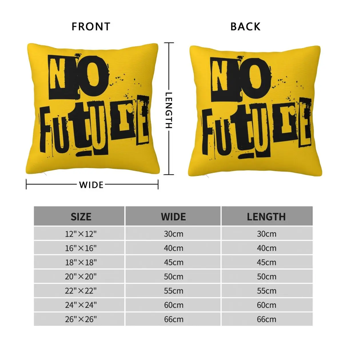 No Future Square Pillowcase Pillow Cover Polyester Cushion Decor Comfort Throw Pillow for Home Sofa