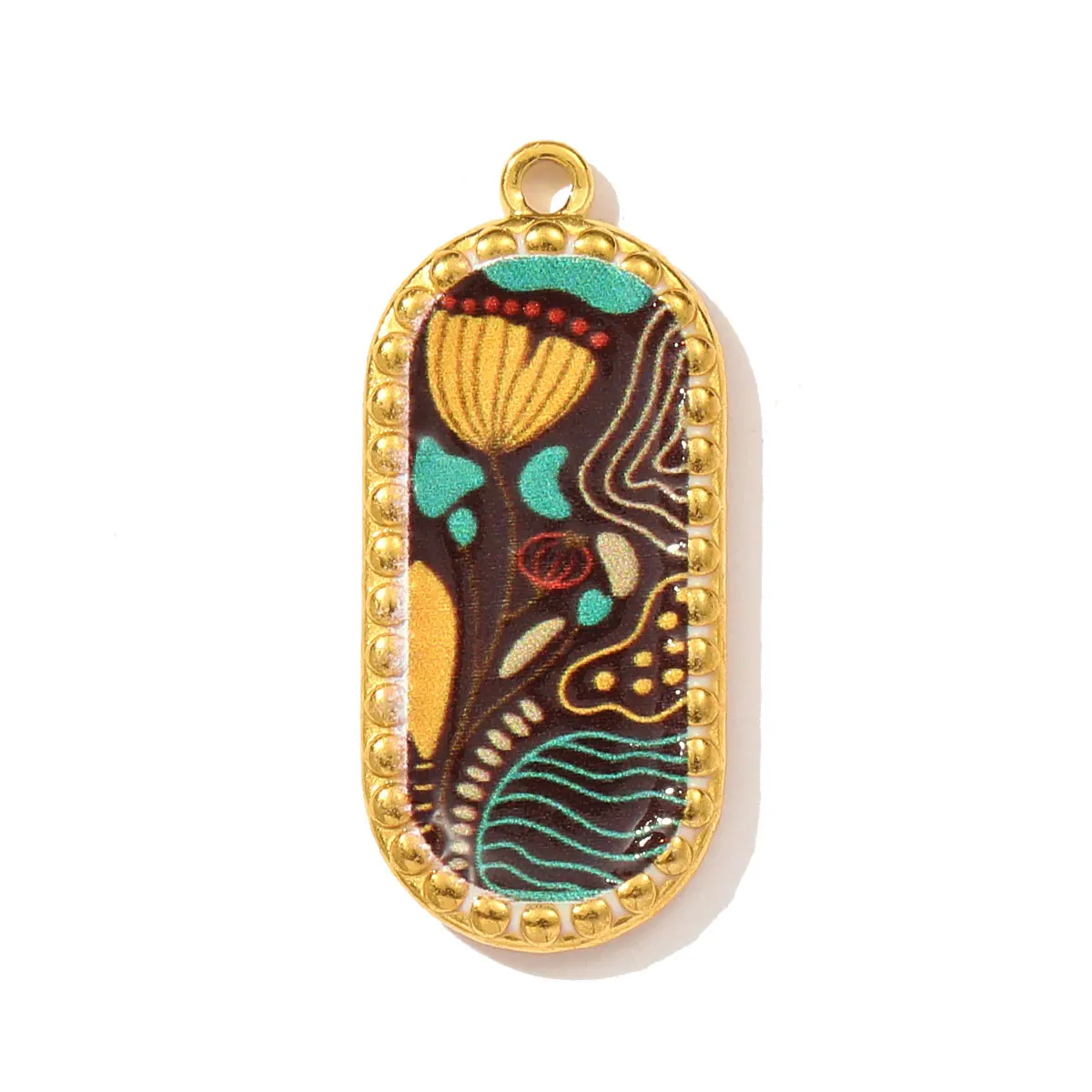 3 pièces/lot en gros en acier inoxydable fleur feuille bricolage charme émail bleu cerise collier pendentif femmes étoile libellule bijoux