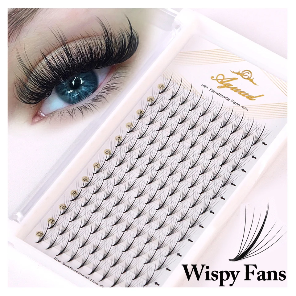 

AGUUD Wispy Premade Fans Lash Extension 3D 5D 7D 9D Pointy Base Russian Volume Lash Extension Promade Spike Fans Cluster Eyelash