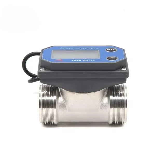 

DN50 Pulse Counter Meter Grey Display Screen Water Meter Turbine Flow Sensor 60-1100L 2'' BSP Thread Fluid Water Flow Meters