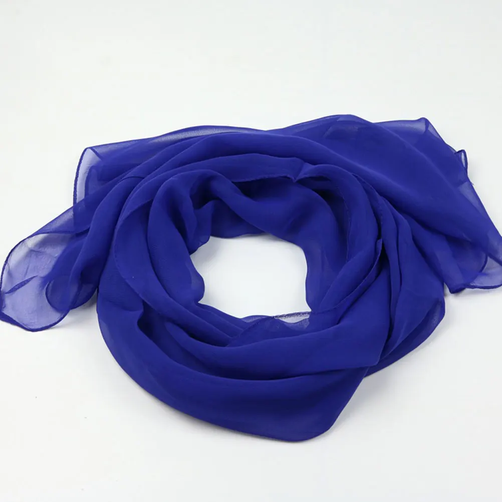 1pc Solid Color Georgette Scarf Solid Color Dancing Scarf Sunscreen Scarf Sun Block Cape Women Shawl Dual Scarf