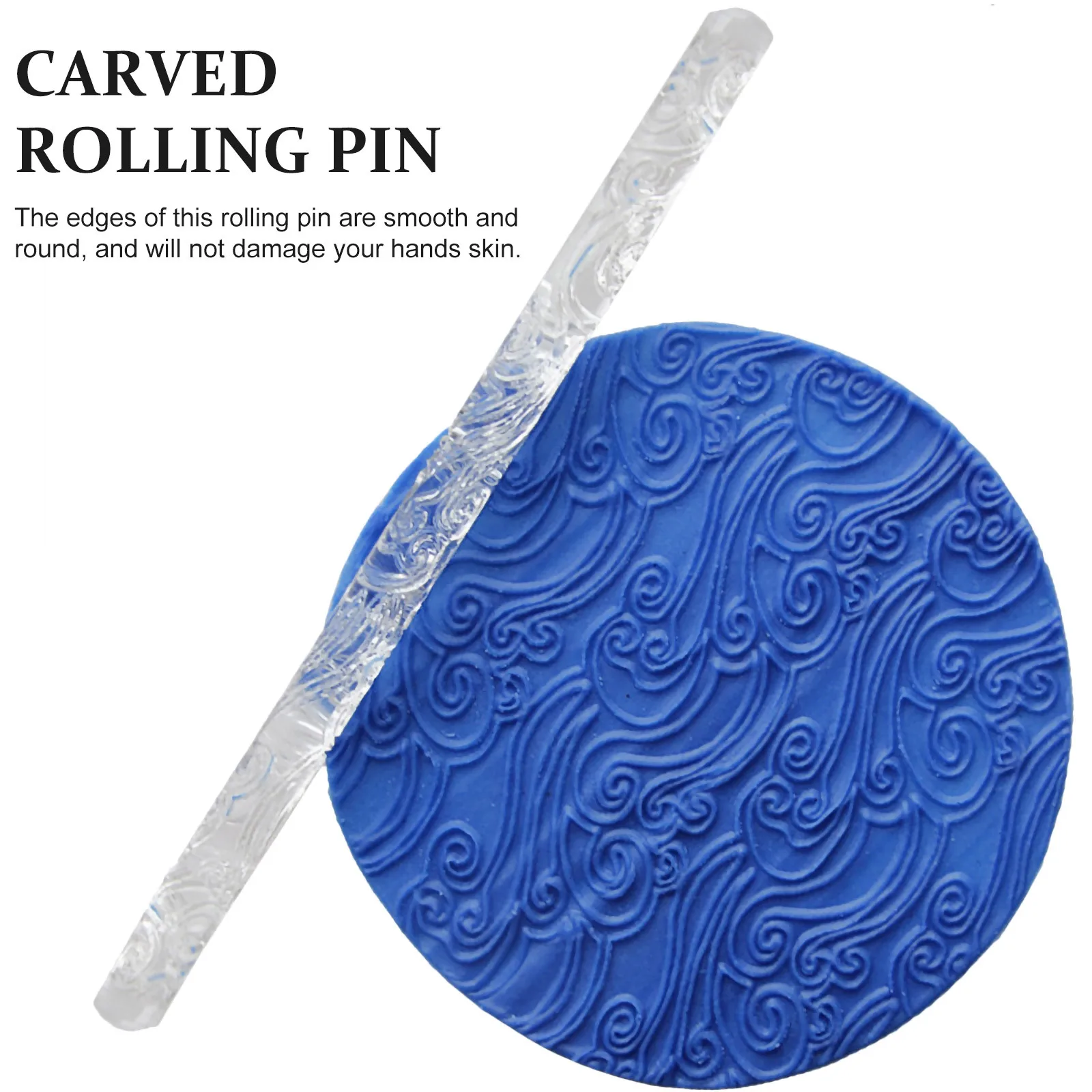 

Acrylic Embossed Rolling Pin Multi-Function Dough Roller for Baking Cookies Pasta Pizza Dessert Kitchen Tool Baking Tool