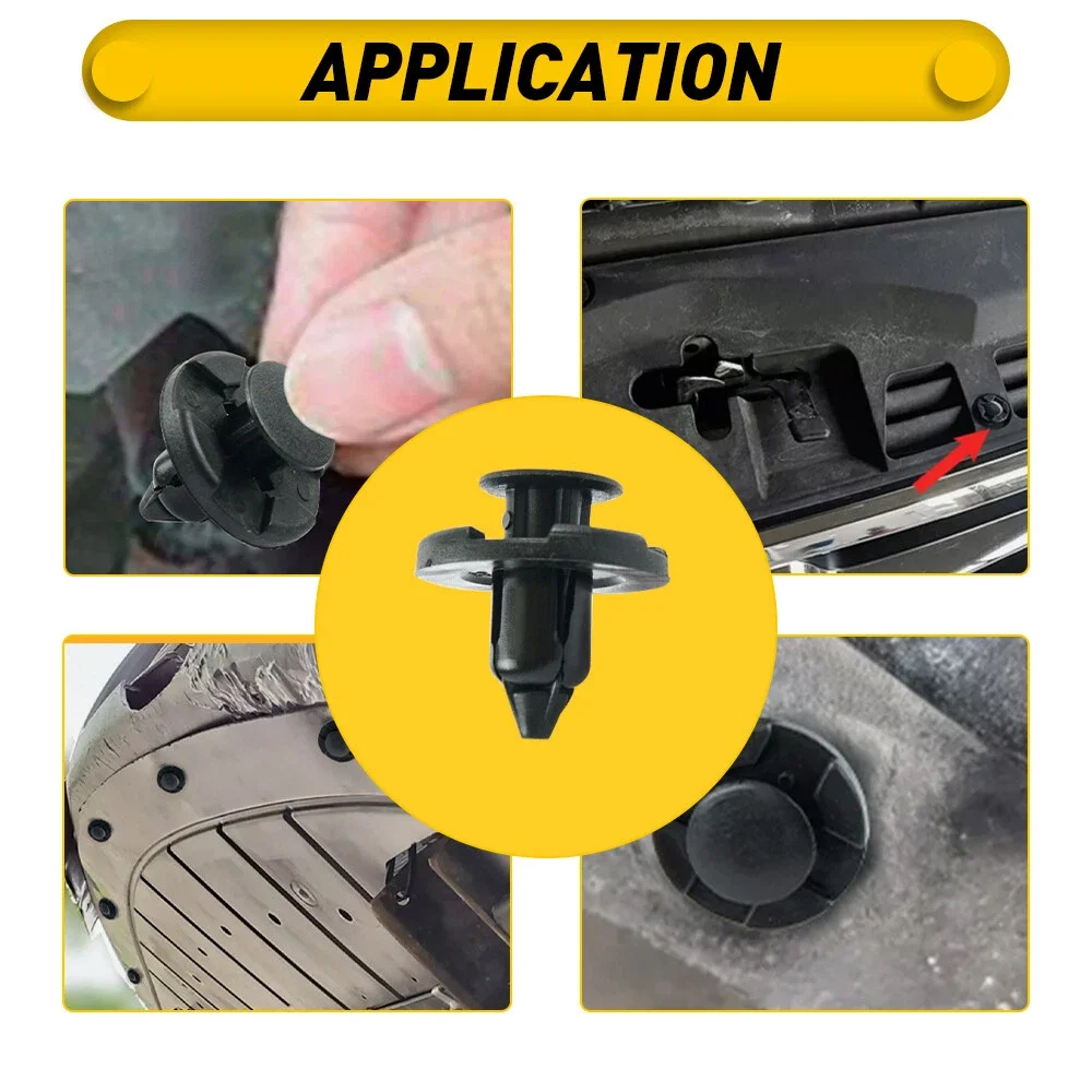 

100pcs Car Rivet Trim Clips Bumpers Splashguards Clips Black Plastic For Nissan OEM0155309321 Car Accessories 8mm