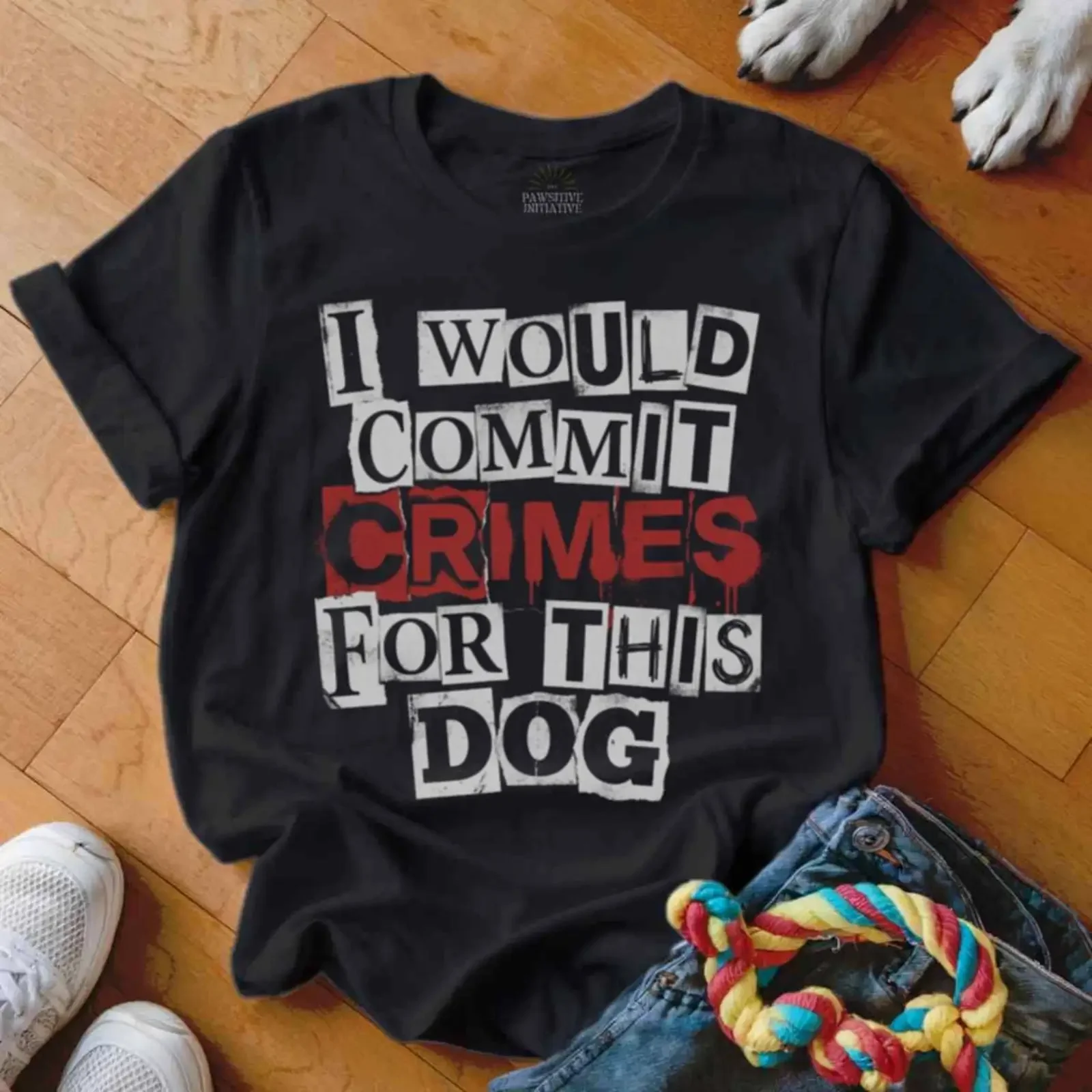 I Would Commit Crimes For This Dog T Shirt Funny Lover Mom Dad Owners Casual PeT vintage Washed streetwear Breathable Slightly