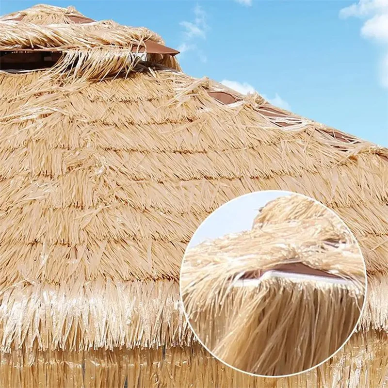 Customizable Wholesale Outdoor Patio Sunshade Garden Straw Umbrella Artificial Thatch Umbrella Hawaiian  Beach Umbrella