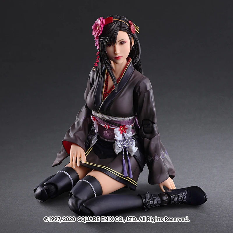 Play Arts Tifa Lockhart Exotic Dress Ver.Movable Joint Model Genuine Final Fantasy 7 Game Peripheral  Collection Decorative Gift