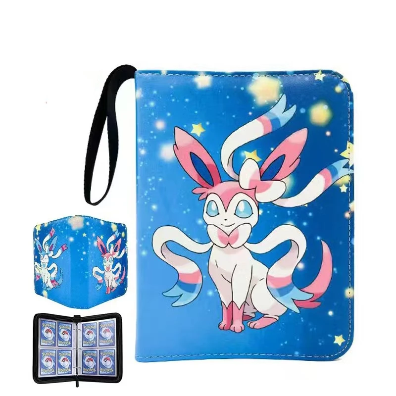 

Binder 400pcs & 900pcs Pokemones Card Album Collection Book Anime Figure Album Pu Zipper Photo Album File Card Bag Trendy Gift