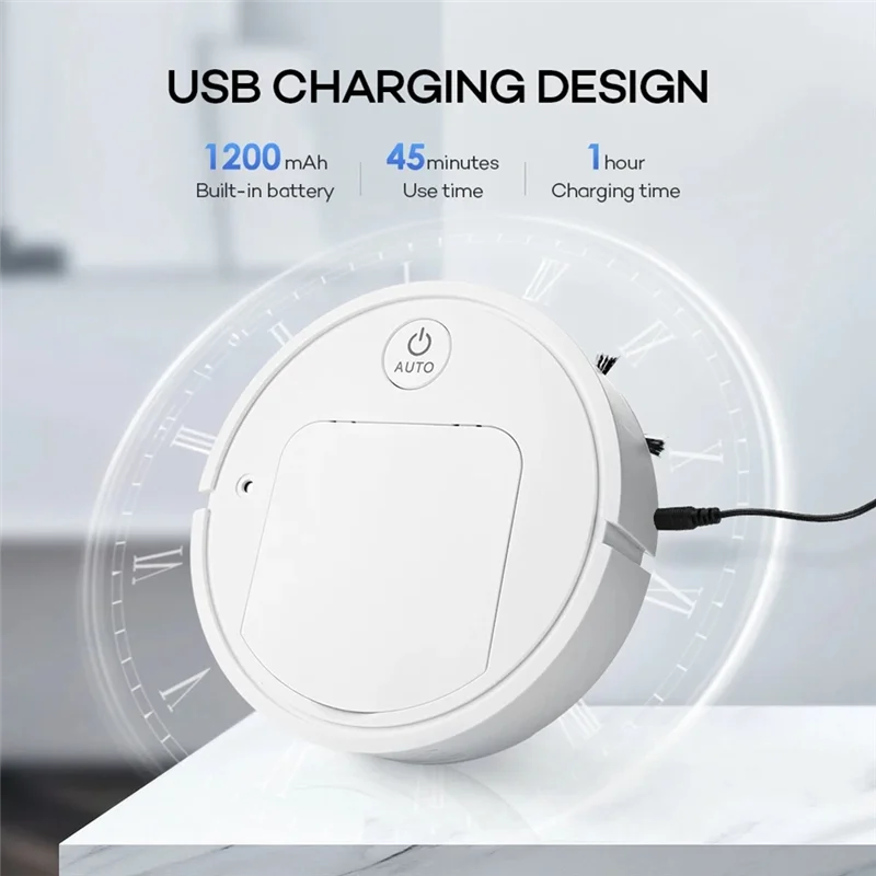 

Новый робот-пылесос 5-в-1, перезаряжаемый через USB, автоматическая уборка, подметальная машина, пылесосы, черный Durable-A