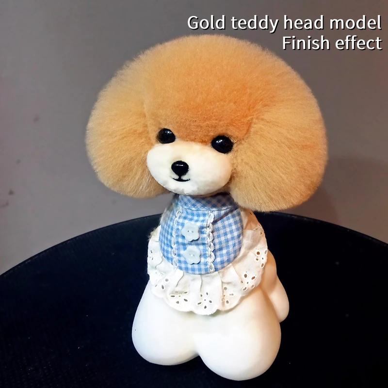 Crane Brand Pet Simulation Hair Grooming Fake Dog Head Model Practice Dog Standard Teddy Head Skeleton Model Dog Head Fake Hair