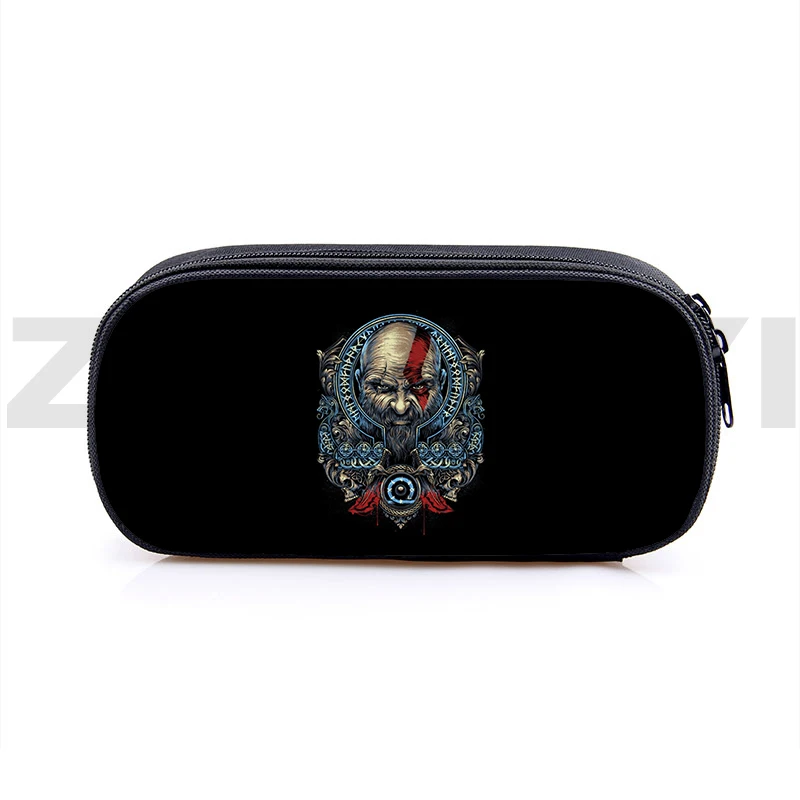 Kratos God of War Game Pencil Case Children Stationery Storage Bags Boy Examination Dedicated Pencil Bags Fashion Cosmetic Cases