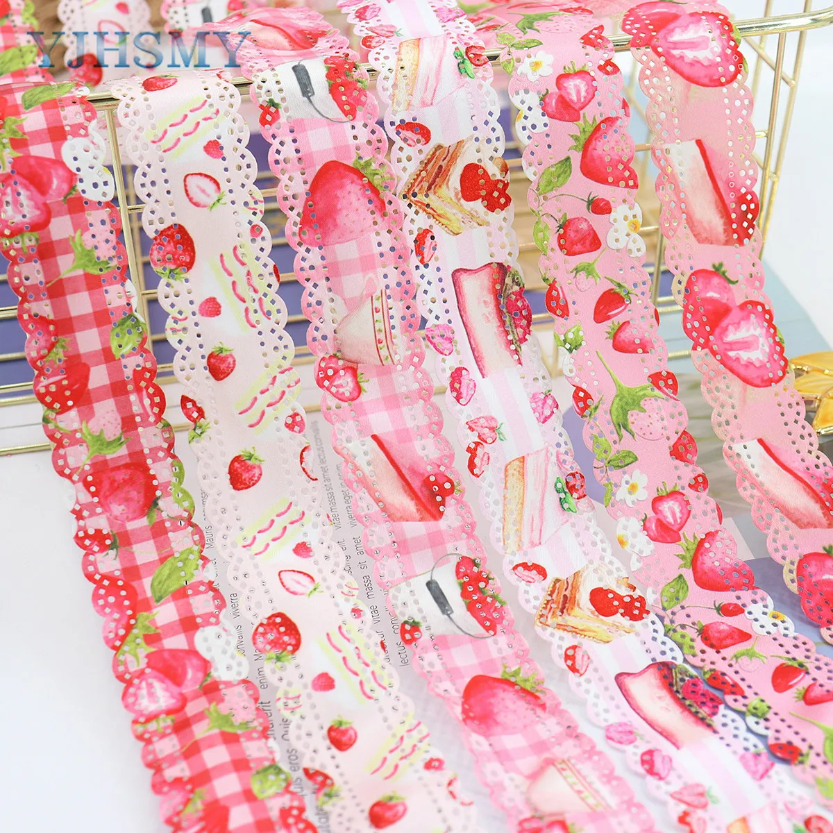 Strawberry Decorating Lace Trim Ribbons, 5 Yard ×1.2\