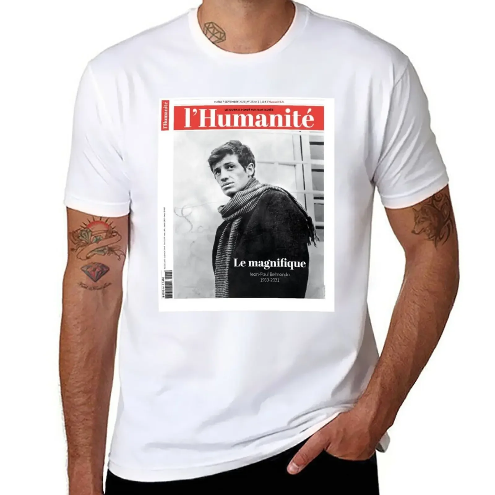 Jean Paul Belmondo T-Shirt korean fashion sublime aesthetic clothes mens workout shirts