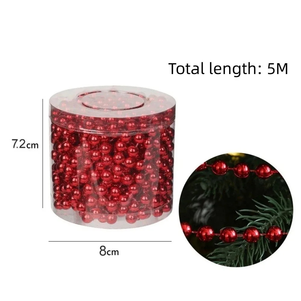 

Creative Colored Bead Chain 5/10M DIY Christmas Tree Pearl String Decorative Craft Christmas Decoration Bead String