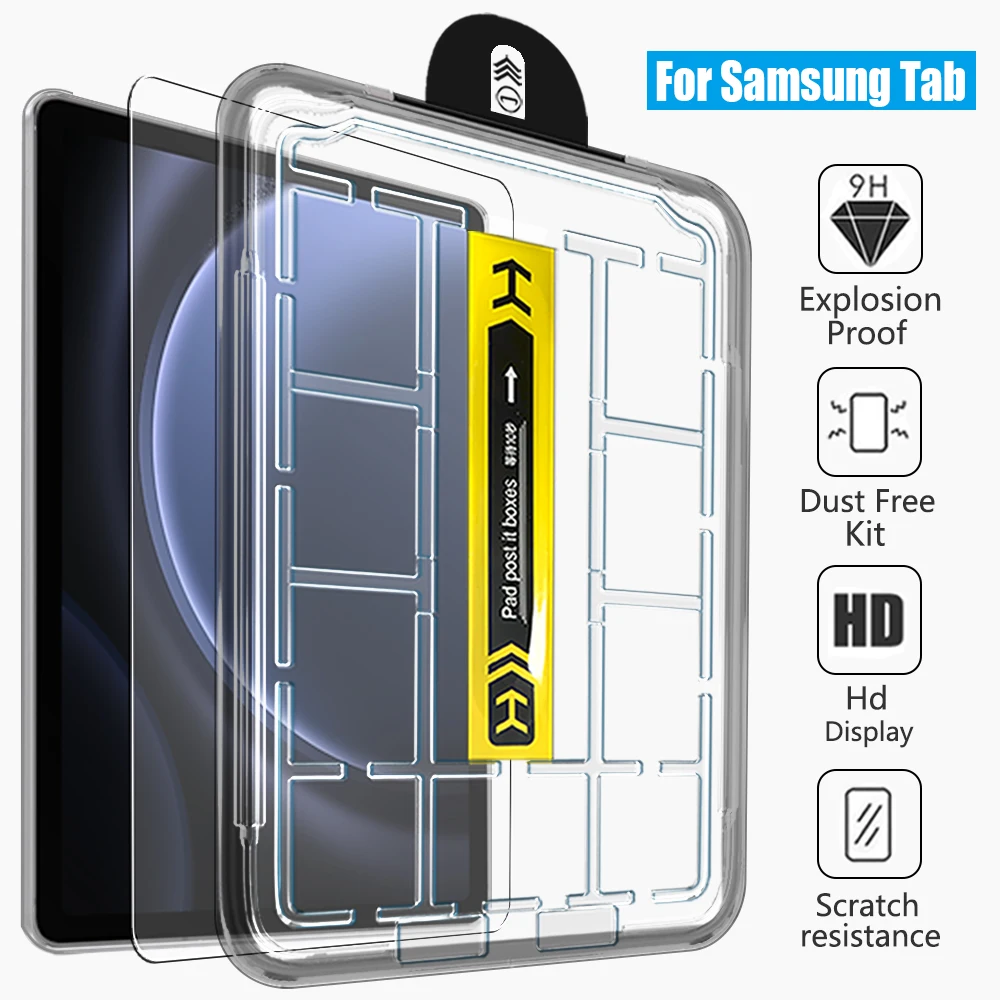 Tempered Glass Screen Protector for Samsung Galaxy Tab S7 S9 Fe Plus S8 Ultra Tab S6 Lite A8 A11 Plus A9 Film Easy Install