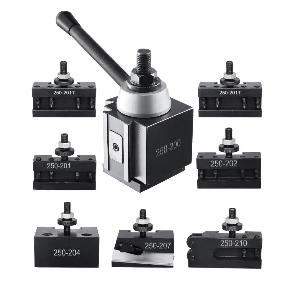 

Quick Change 10" x 15" Mini Lathe Tool Holder Set - 8-Piece Cutting Tools Set for Precision Milling