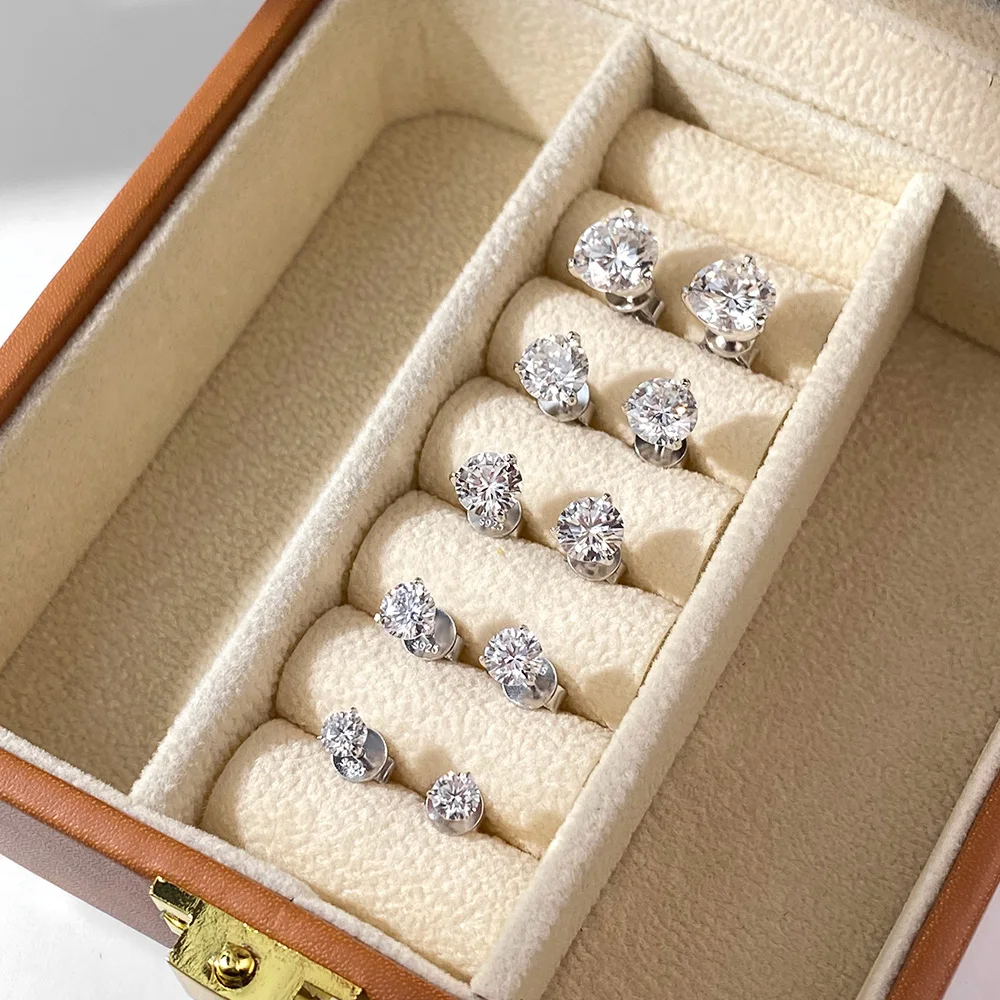 

HORRIPAL 0.3-2CT D VVS1 Round Cut Moissanite Earrings for Women 925 Sterling Silver GRA Timeless Classics Shiny Fashion Jewelry