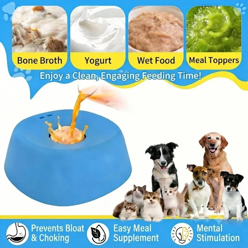 Lecknapf für Hunde mit rollendem Ball, Slow Feeder, Anti-Erstickungs-Design für Hunde und Katzen, Joghurt, Knochenbrühe, flüssige Leckerlis, interaktiver Napf für Haustiere – Detail 4