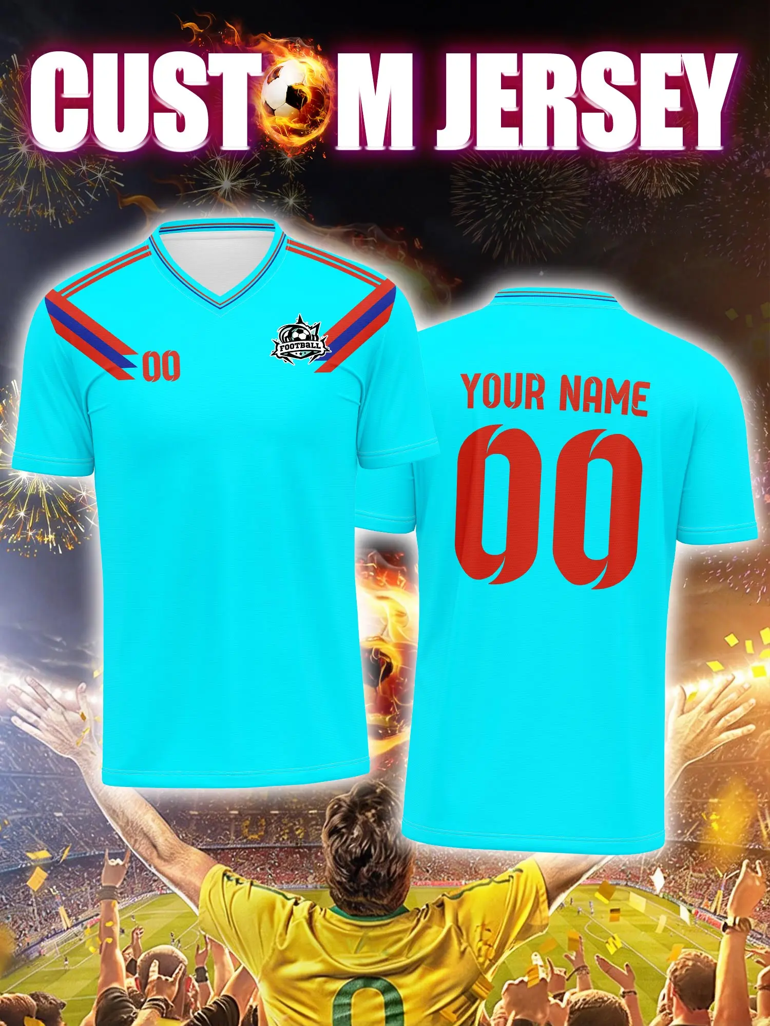 

Футболка для футбола с индивидуальным изображением, номером и именем, лимитированная серия для коллекционеров и любителей спорта.