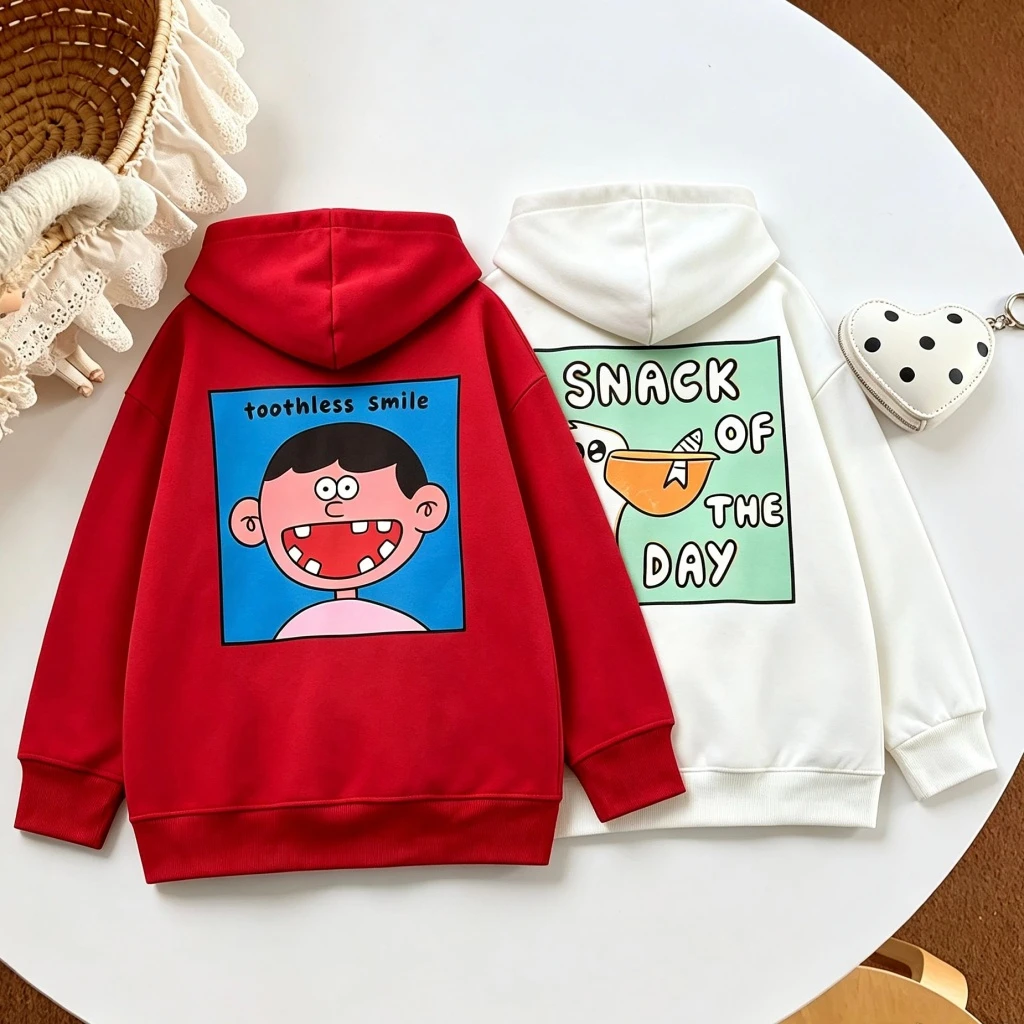 Brand Hoodies For Boys And Girls New Design Printing Sweatshirts Long-sleeved Pullovers Toddler Strawberry Banana Hooded Tops
