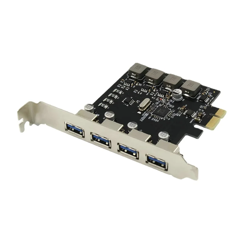 PCIe to 4-port USB3.0 Conversion Card PCI-e USB3.0 Expansion card VL805 chip without external power supply