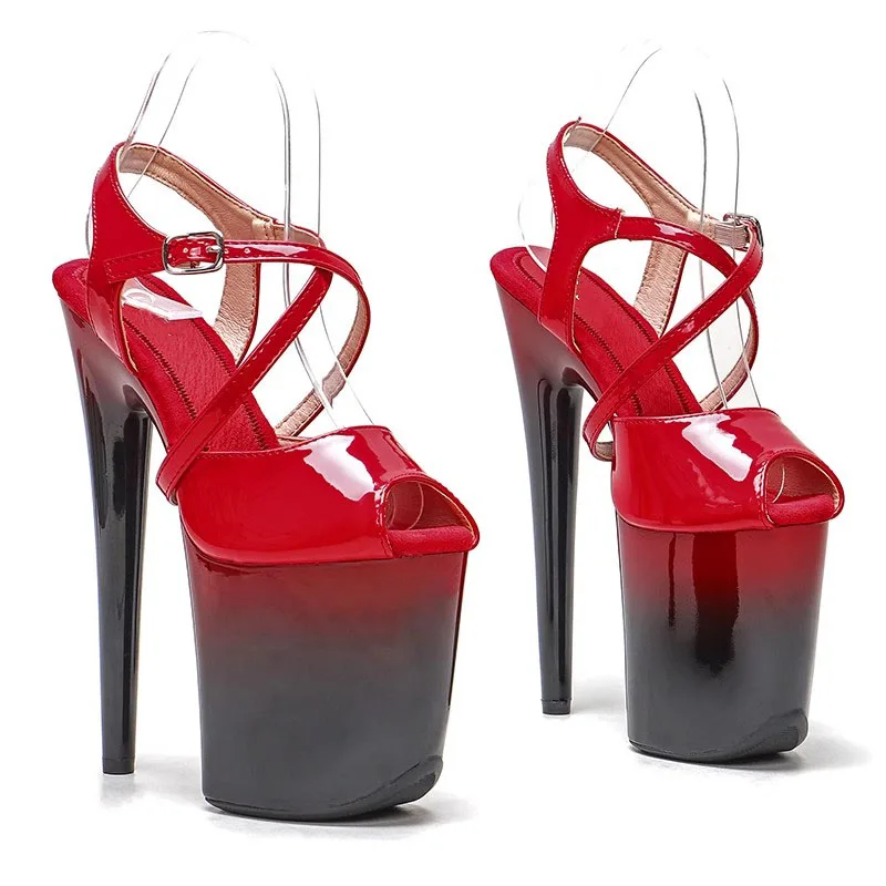 

Women Fashion 20CM/8inches PU Upper Plating Platform Sexy High Heels Sandals Pole Dance Shoes 183
