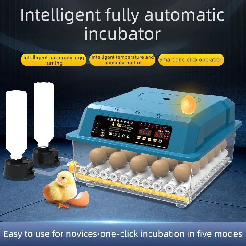 36-64 Eggs Fully Automatic Small Incubator Machine Hatching Chicken Duck Goose Incubator Eggs Intelligent Poultry Breed Hatcher