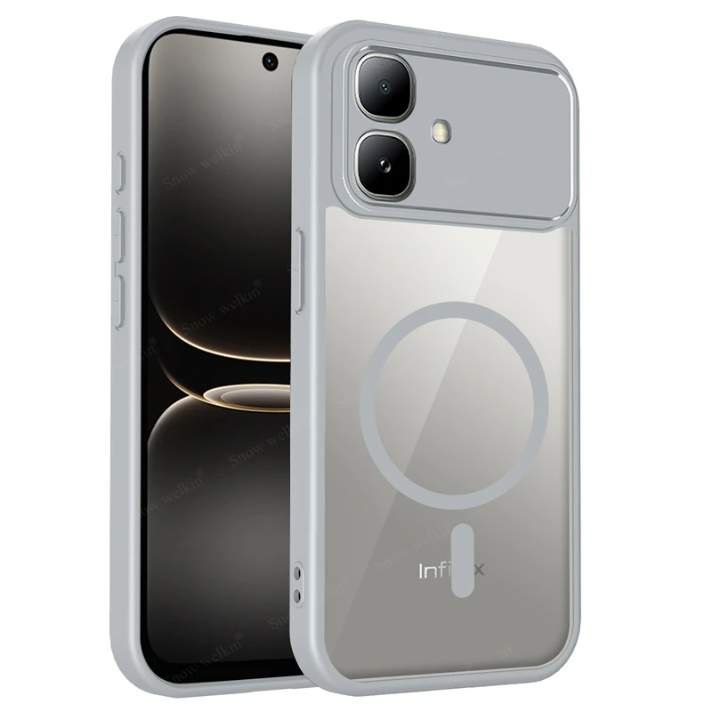 Magnetic Transparent Silicone Case for Infinix Smart 20 Smart10 4G PC Back TPU Bumper Shockproof Clear for Magsafe Cases Cover view 2