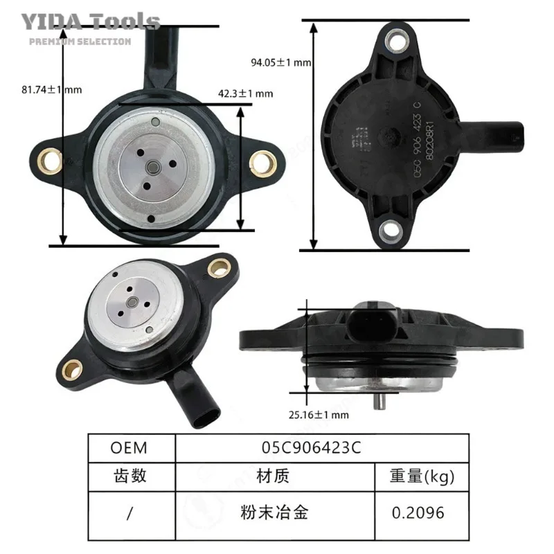 YIDA Camshaft Solenoid Valve Timing Control Fit 05C906423C Engine Auto Parts Direct Replacement