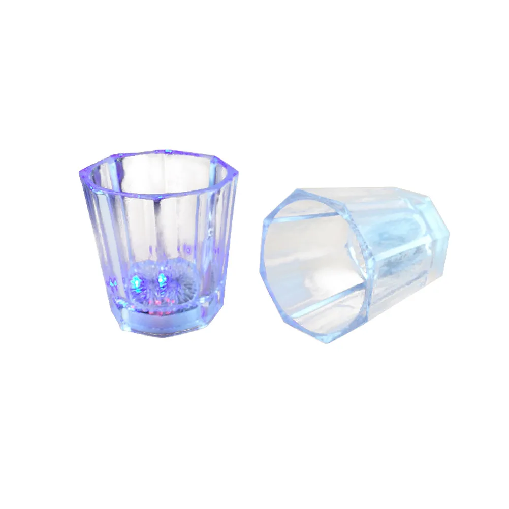 

14 Pcs Octagonal Cups LED Beer Glasses Water Induction Flashing Party Wedding Camping Neon Light Glass Bar Accessories