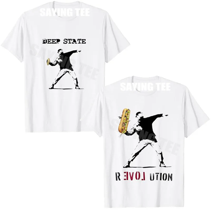 

The Deep State Agent in Action - Throwing Sandwiches T-Shirt Throwing Sandwich Revolution Y2k Design Graphic Tees Novelty Gifts