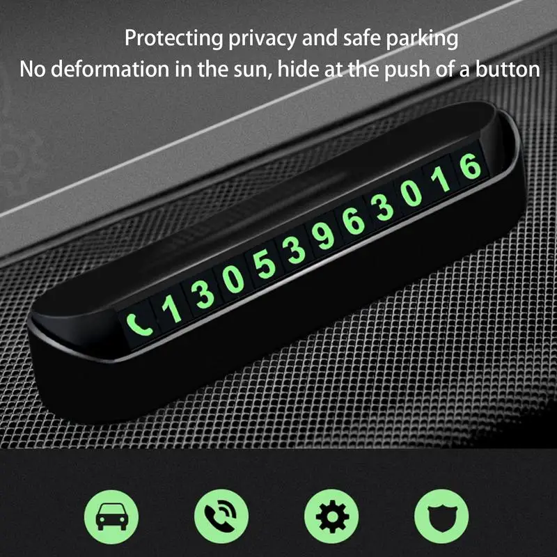 Temporary Car Parking Phone Number Card Night Glowing Sign To Stop Car Car Accessory Must Haves Parking Gadgets Car Stop tools