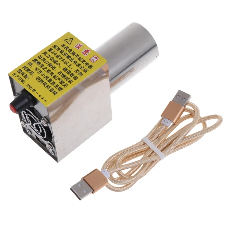 Ventilateur Barbecue USB 5V, souffleur d'air Portable pour Barbecue en plein Air, soufflet feu, Camping randonnée en acier